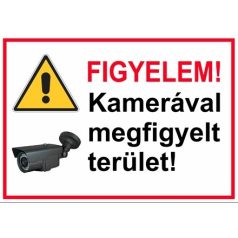   Kamerával megfigyelt terület matrica külső felületre ragasztható