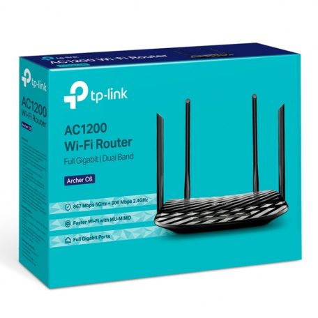 TP-Link Archer C6 AC1200 Wireless MU-MIMO Gigabit Router