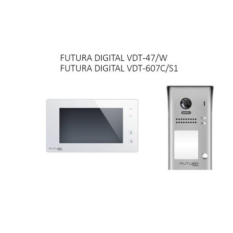 FUTURA VDK4761W érintőképernyős videó kaputelefon szett 7" beltéri fehér, kültéri egység felületre szerelhető