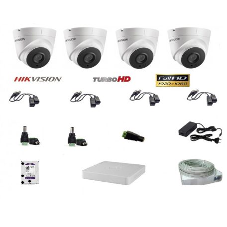 Hikvision 4 Dome kamerás szett Full HD (1920x1080)  