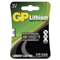 GP CR123A 3V Lithium elem