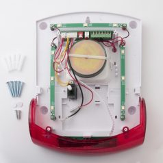   VL640L Kültéri akkumulátoros sziréna LED villogóval, LED-es reklámcélú alkonyatkapcsolós háttérvilágítással