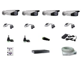 Hikvision 4 kamerás szett Full HD (1920x1080) 2,8-12mm, IR30m