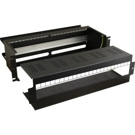 Pulsar ARADIN2 3U tárolórekesz, 19 rack szekrénybe építhető, DIN sínes, 24xS,