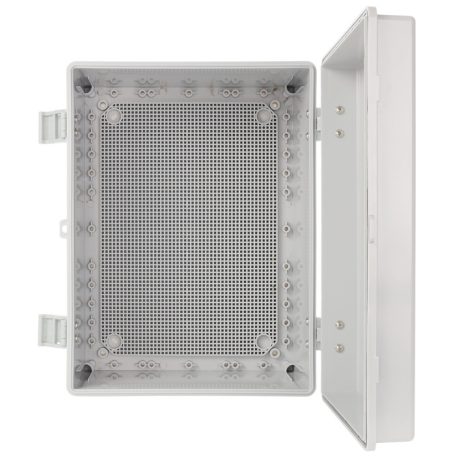Pulsar AWB403020 ABS ház, 400x300x200, vízálló, műanyag zsanérokkal záródó és alaplappal ellátott