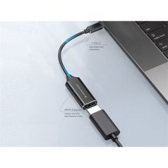  Conceptronic átalakító - ABBY03B (USB-C 3.2 to HDMI, 4K/30Hz, aluminium, fekete)