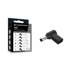   Conceptronic átalakító - ABBY15PC03 (USB-C to ASUS/Universal 5.5x2,5mm 18-20V, PD:100W, fekete)