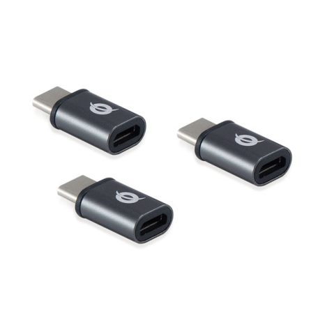 Conceptronic átalakító - DONN05G 3-Pack (3db USB-C to Micro USB, fekete)