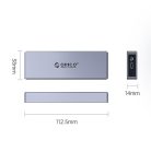 Orico Külső M.2 ház - CM2C3-GY (USB-C 3.1-> M.2 SATA Max.: 2TB, 10 Gbps, szürke)