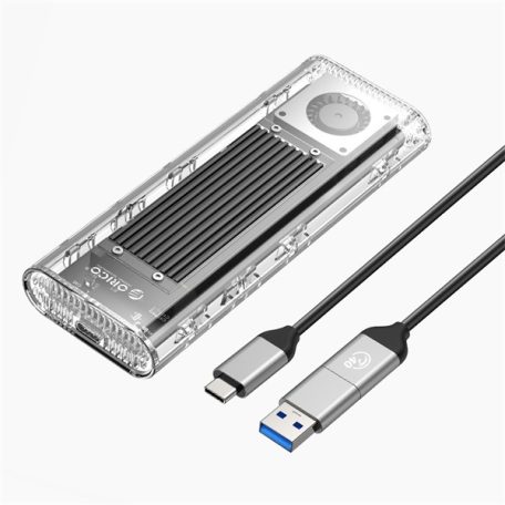 Orico Külső M.2 ház - ORICO-TCM2-U4-BK-BP (USB-C 4 -> M.2 NVMe, Max.: 8TB, 40 Gbps, fekete)