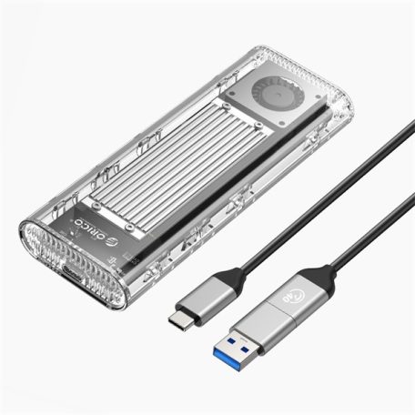 Orico Külső M.2 ház - ORICO-TCM2-U4-SV-BP (USB-C 4 -> M.2 NVMe, Max.: 8TB, 40 Gbps, szürke)