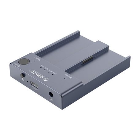Orico M.2 SSD Dokkoló - M2P2-C3-C-EU (2xM.2 NVMe -> USB-A/C, Max.: 2TB, Offline Klón funkció, Max.: 10Gbps, szürke)