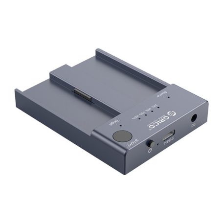 Orico M.2 SSD Dokkoló - M2P2-C3-C-EU (2xM.2 NVMe -> USB-A/C, Max.: 2TB, Offline Klón funkció, Max.: 10Gbps, szürke)
