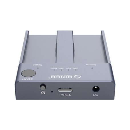 Orico M.2 SSD Dokkoló - M2P2-C3-C-EU (2xM.2 NVMe -> USB-A/C, Max.: 2TB, Offline Klón funkció, Max.: 10Gbps, szürke)