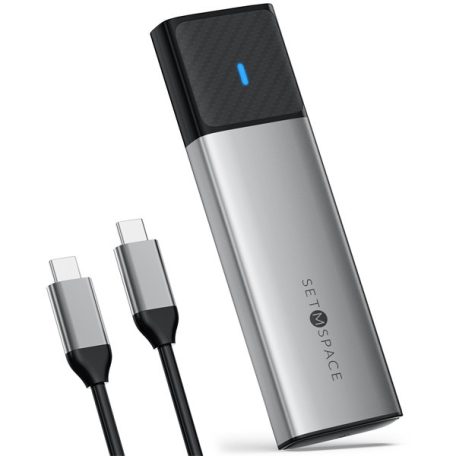 Orico Külső M.2 ház - STPWDM2-G2-GY (USB-A/C -> M.2 NVMe, Max.: 8TB, 10 Gbps)