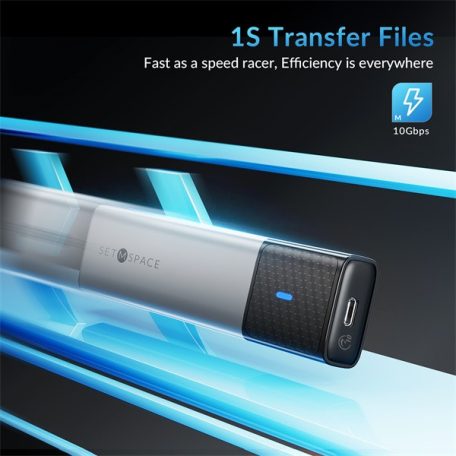 Orico Külső M.2 ház - STPWDM2-G2-GY (USB-A/C -> M.2 NVMe, Max.: 8TB, 10 Gbps)