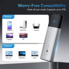 Orico Külső M.2 ház - STPWDM2-G2-GY (USB-A/C -> M.2 NVMe, Max.: 8TB, 10 Gbps)