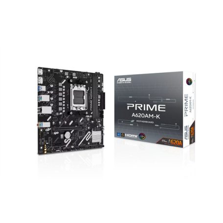 Asus Alaplap - AMD PRIME A620AM-K AM5 (A620, 2xDDR5 7600+MHz, 1xGBE LAN, 1xM.2, 4xSATA3, HDMI+DP)
