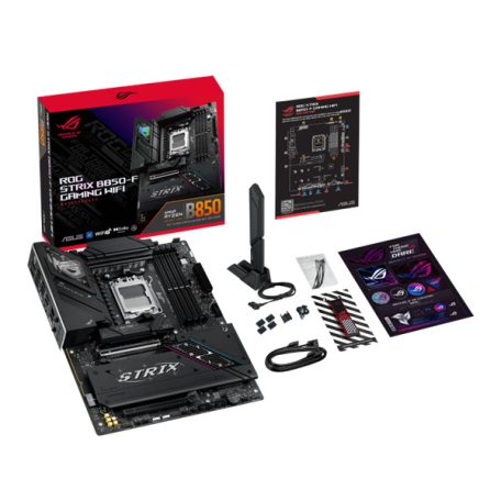 Asus Alaplap - AMD ROG STRIX B850-F GAMING WIFI AM5 (B850, ATX, 4xDDR5 8000+MHz, 2xSATA3, 4x M.2, HDMI+DP)