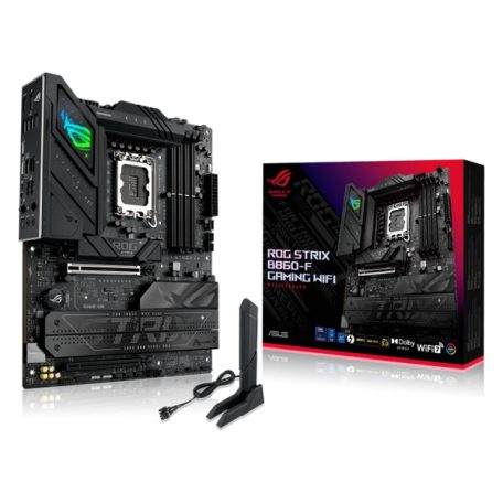 Asus Alaplap - Intel ROG STRIX B860-F GAMING WIFI s1851 (B860, 4xDDR5 9066+MHz, 4xSATA3, 4xM.2, HDMI+DP+Thunderbolt4)