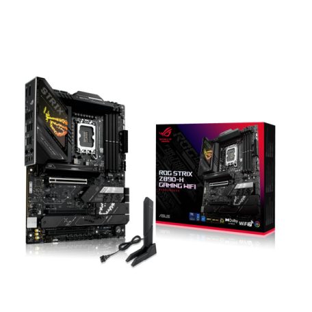 Asus Alaplap - Intel ROG STRIX Z890-H GAMING WIFI LGA1851 (Z890, ATX, 4xDDR5 9066+MHz, 4xSATA3, 4xM.2, HDMI+DP)
