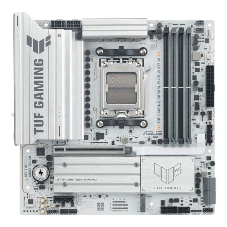 Asus Alaplap - AMD TUF GAMING B850M-PLUS WIFI7 W AM5 (B850, mATX, 4xDDR5 8000+MHz, 4xSATA3, 3x M.2, HDMI+DP)