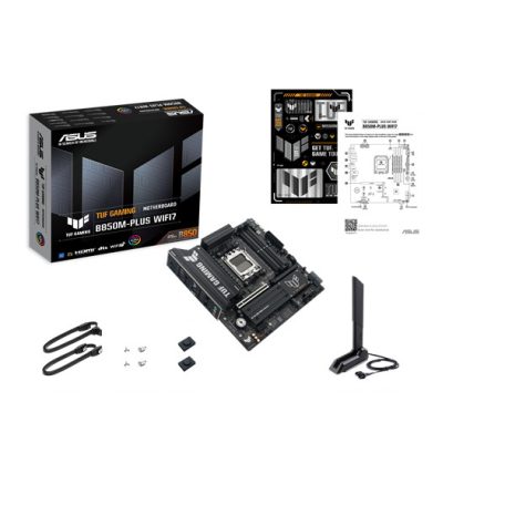 Asus Alaplap - AMD TUF GAMING B850M-PLUS WIFI7 AM5 (B850, ATX, 4xDDR5 8000+MHz, 4xSATA3, 3x M.2, HDMI+DP)