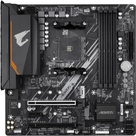 Gigabyte Alaplap - AMD B550M AORUS ELITE AM4 (B550, 4xDDR4 3200MHz, RAID, 4xSATA3, M.2, 6xUSB2.0, 6xUSB3.1)