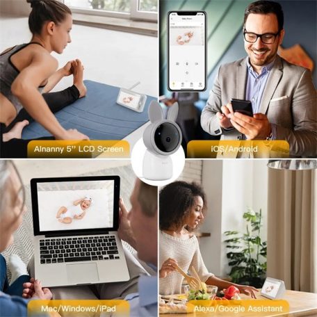 Arenti wifi Bébiőr Szett - AINANNY (3MP, 5" LCD, IR 10m, microSD, mikrofon, hangszóró, sírásérzékelés, beltéri)