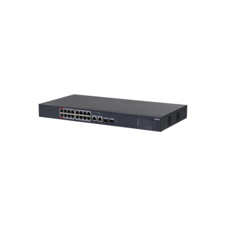 Dahua switch PoE - CS4218-16ET-240 (Cloud menedzsment; 16x 100Mbps at/af PoE; 2x 1Gbps; 2x 1Gbps SFP port; 240W PoE)