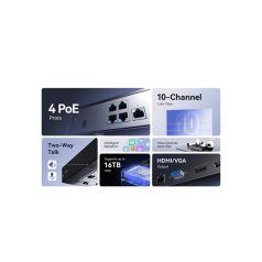  Imou NVR rögzítő - NVR-N110P4-8A0E-P (10 csatorna, 4port PoE; H265, HDMI, VGA, USB, 1x Sata (16TB), Onvif; Hangsz; Mikr)