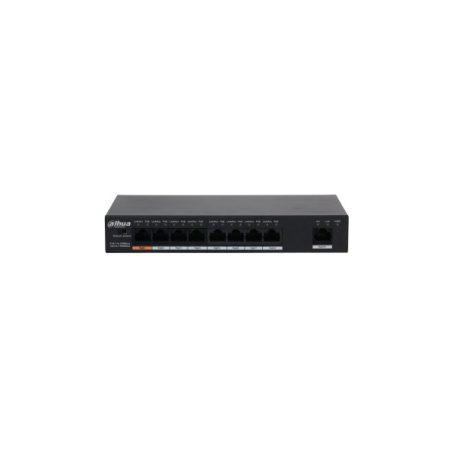 Dahua PoE switch - PFS3009-8ET1GT-96 (1x 10/100 (HighPoE/PoE+/PoE) + 7x 10/100(PoE) + 1x 10/100/1000 uplink, 96W)