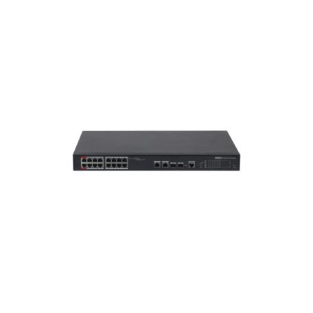 Dahua switch PoE mendzselhető - PFS4218-16ET-240 (16x 100Mbps PoE/PoE+; 2x gigabit/SFP combo uplink; 240W)