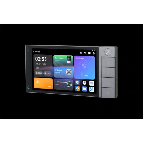 Dahua 2 vezetékes IP video kaputelefon - SCP3022B-IBZ-S (beltéri egység, Android, 7" 1024x600, hangsz. mikr.; Wifi)