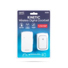   Delight digitális elem- és vezetéknélküli csengő, 38 dallam, kinetic/AC, Fehér