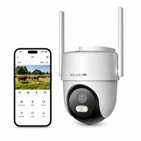 Meari IP 4G PT Dómkamera - G1 (4MP, éjjellátás 30m, microSD, mikrofon, hangszóró, emberfelismerés, kültéri IP65)
