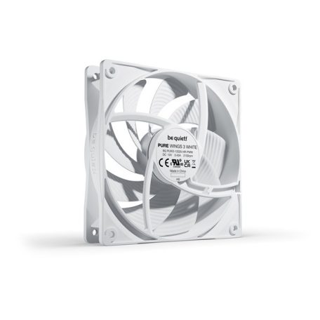 Be Quiet! Cooler 12cm - PURE WINGS 3 White 120mm PWM high-speed (2100rpm, 30,9dB, fehér)