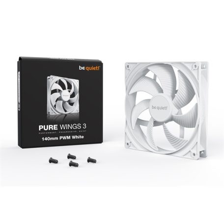 Be Quiet! Cooler 14cm - PURE WINGS 3 White 140mm PWM (1200rpm, 21,9dB, fehér)
