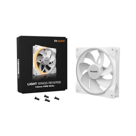 Be Quiet! Cooler 14cm - LIGHT WINGS 140mm PWM Reverse White (RGB, 1300rpm, 25,5dB, fehér)