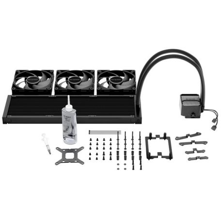 Be Quiet! CPU Water Cooler - SILENT LOOP 3 420mm Black (3x140mm, csatlakozó: 3pin, cső hossza: 400mm, fekete)