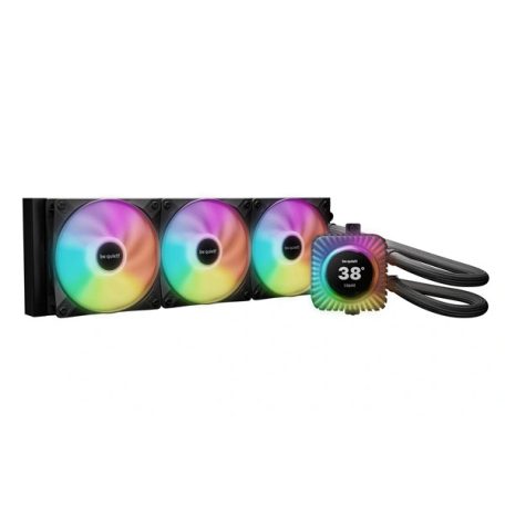 Be Quiet! CPU Water Cooler - LIGHT LOOP IO LCD 360mm (3x120mm, cső hossza: 400mm, fekete)