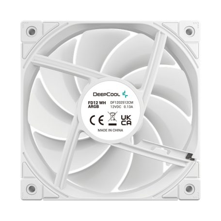 DeepCool Cooler 12cm - FD12 ARGB WH (27,6dB; max. 109,07 m3/h; 3pin csatlakozó; hydro bearing, ház hűtésre, PWM, fehér)