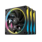 DeepCool Cooler 12cm - FL12 SE (3in1) (28.67dB; max.86,20 m3/h; 3x12cm, 3pin; hydro bearing, ház hűtésre, RGB, PWM)