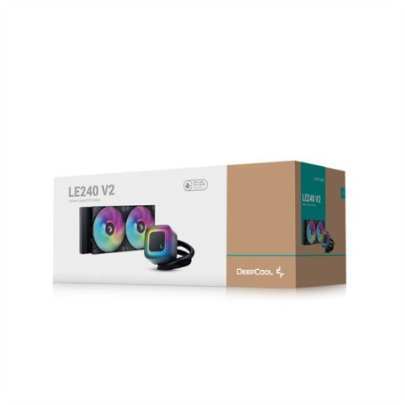 DeepCool CPU Water Cooler - LE240 V2 (max 31,6dB; max. 128,93 m3/h; 2x12cm, A-RGB LED)