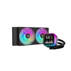   DeepCool CPU Water Cooler - LP240 (max 21dB; max. 122,39 m3/h; 2x12cm, LED kijelző, fekete)