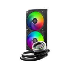   ID-Cooling CPU Water Cooler - FX240 INF (27.2dB; max. 98,54 m3/h; 2x12cm, A-RGB, fekete)