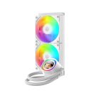 ID-Cooling CPU Water Cooler - FX240 LCD WHITE (27,2dB; max. 98,54 m3/h; 2x12cm, A-RGB, fehér)