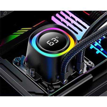 ID-Cooling CPU Water Cooler - FX240 TD (25dB; max. 98,54 m3/h; 2x12cm, A-RGB LED, fekete)