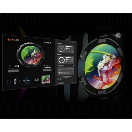 ID-Cooling CPU Water Cooler - Space SL240 XE (25dB; max. 129,39 m3/h; 2x12cm, A-RGB LED, fekete)
