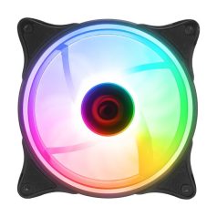   Rampage Cooler 12cm - GLARE F50 (64,56 m3/h, ház hűtésre, Rainbow LED, fekete)